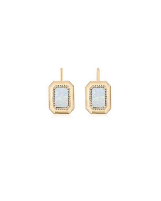 Goshwara White Emerald-Cut Halo Earrings