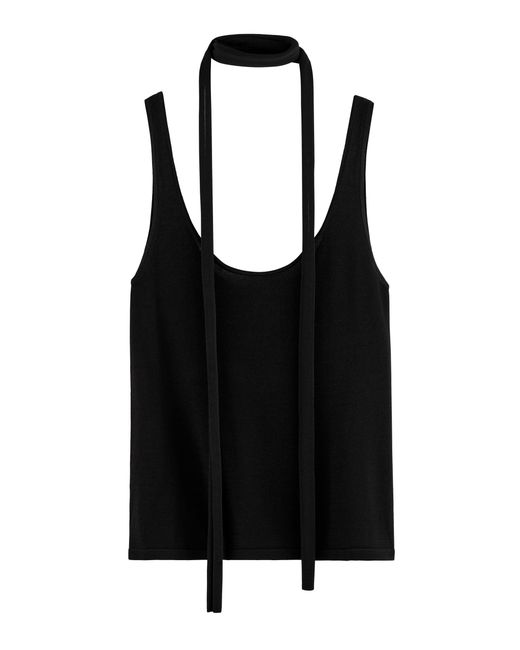 ARAKII Black Exclusive Moment Scarf Crepe Top