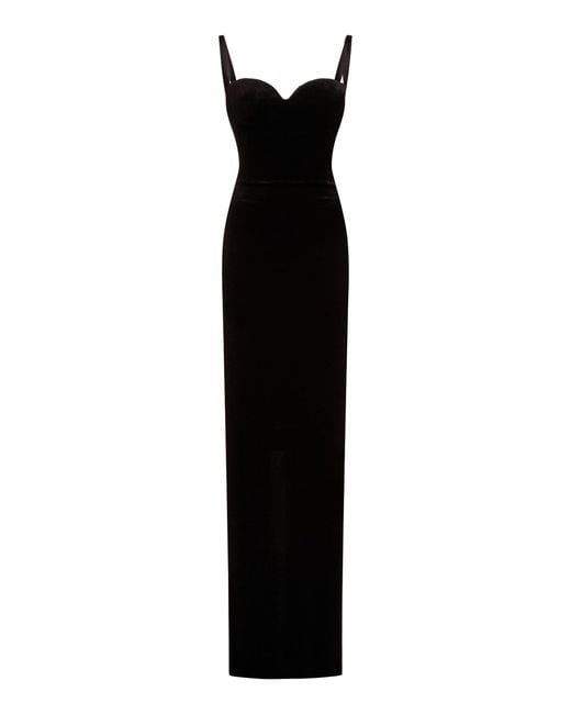 Balenciaga Black Velvet Bustier Gown
