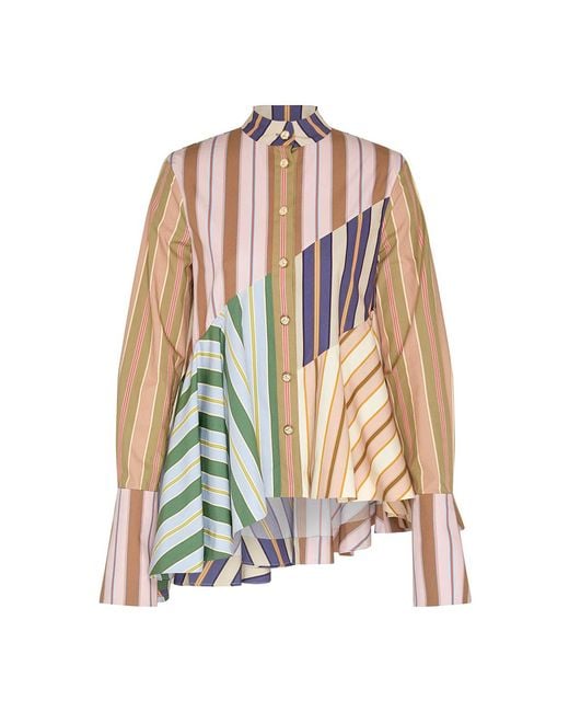 Zimmermann White Clash Poplin Cotton Peplum Shirt