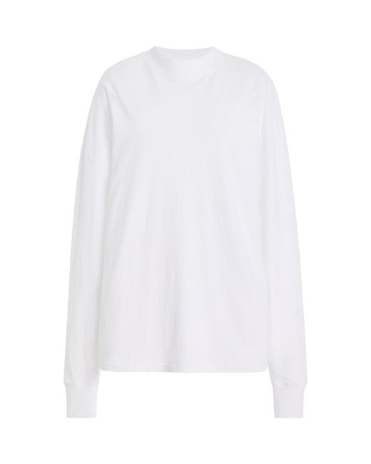 The Row White Raveena Cotton Jersey T-Shirt
