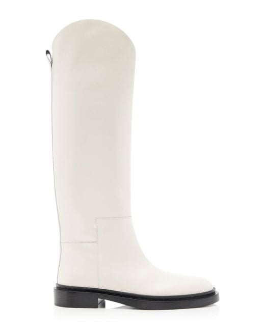 Jil Sander White Leather Knee-high Boots