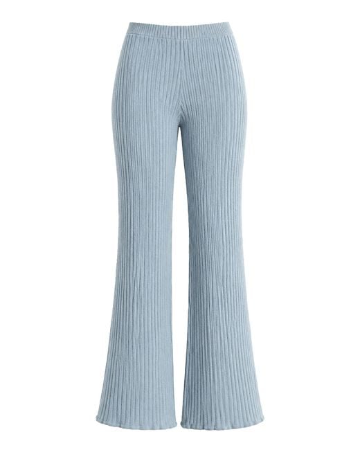 MACCAPANI Blue Wide-Leg Cotton Knit Bouncy Pants