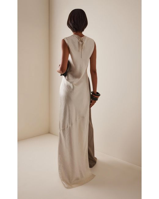 Third Form White Revery Split Satin Maxi Dress