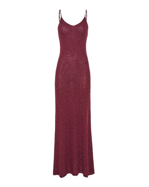 Gabriela Hearst Purple Florian Knit Maxi Slip Dress