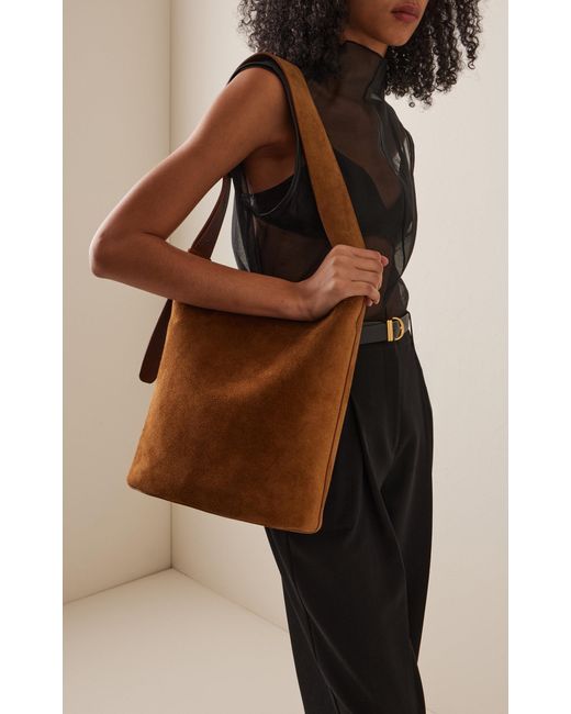 LIE STUDIO Brown The Norma Suede Tote Bag