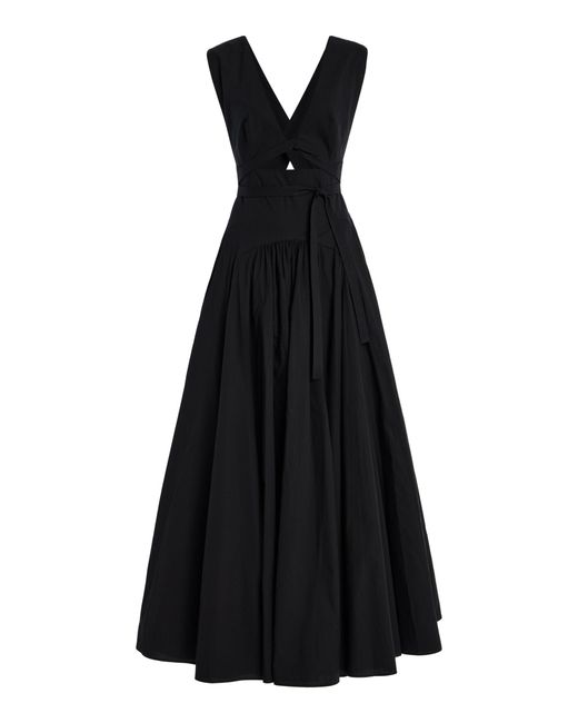Another Tomorrow Black Exclusive Cutout Circle Dress