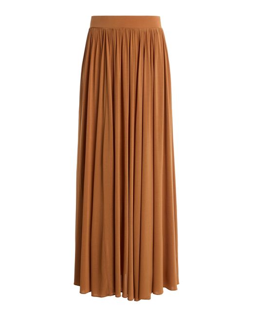 Zimmermann Brown Gathered Crepe Maxi Skirt