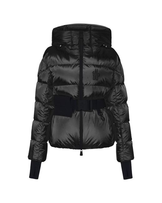 Moncler Black Bouquetin Belted Nylon Down Jacket