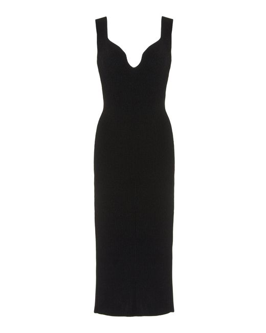 Khaite Alessia Cotton-blend Midi Dress in Black | Lyst Canada