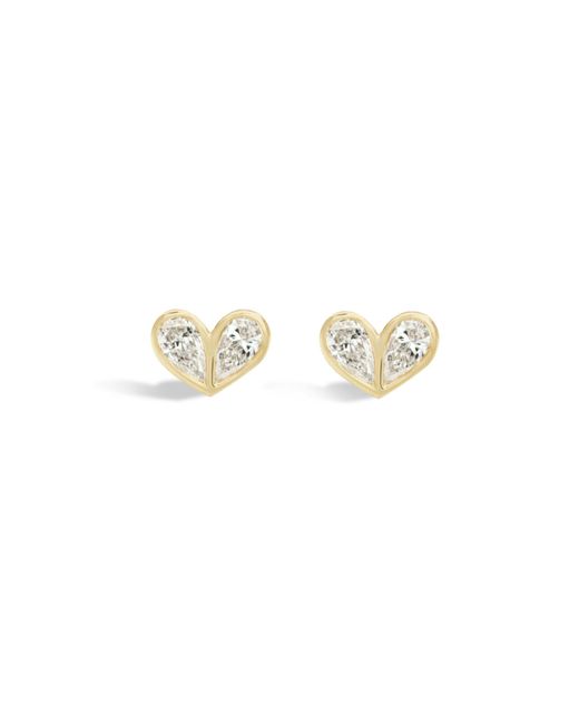 Gemella Jewels Metallic Sweetheart 18K Diamond Stud Earrings