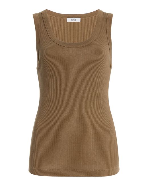 Agolde Brown Poppy Cotton-Blend Tank Top