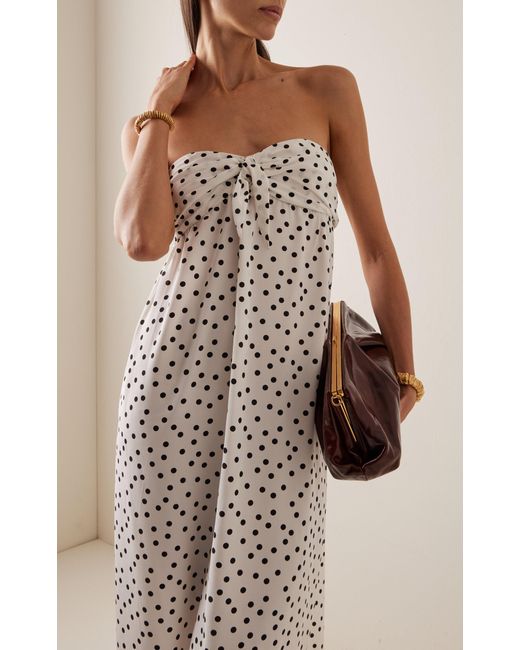 Franchise White Exclusive Lucie Tie-Front Silk Maxi Dress