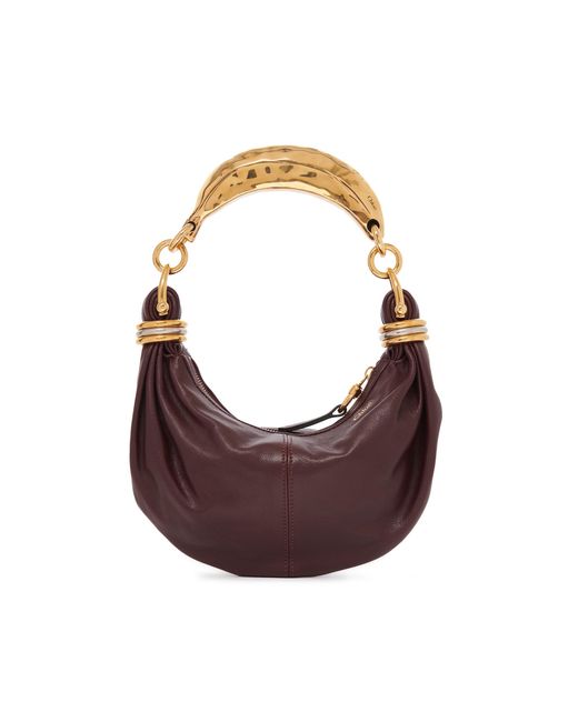 Chloé Purple Bracelet-Handle Leather Shoulder Bag