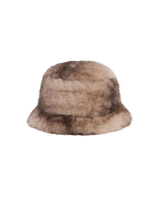 Apparis Brown Gilly Faux Mink Fur Bucket Hat