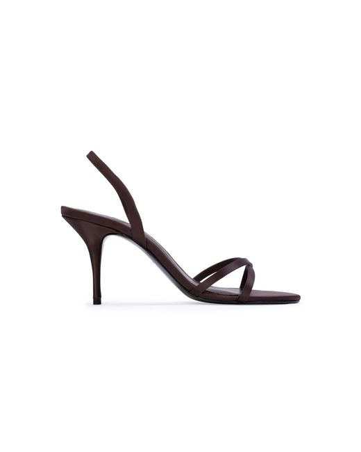 Black Suede Studio Metallic Jolla Satin Slingback Sandals