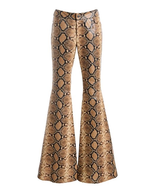 LAQUAN SMITH Natural Flared Leather Pants