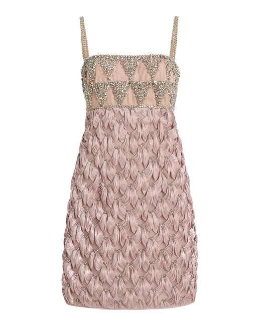 Costarellos Pink Julissa Embellished Mini Dress