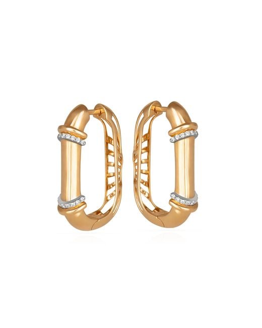 L'Atelier Nawbar Metallic Warrior Dawn Lock 18K Diamond Earrings