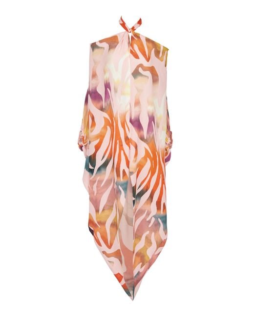 Silvia Tcherassi White Jacqueline Off-The-Shoulder Kaftan