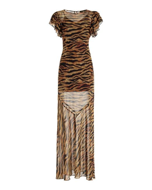 De La Vali Natural Bougainvillea Maxi Dress