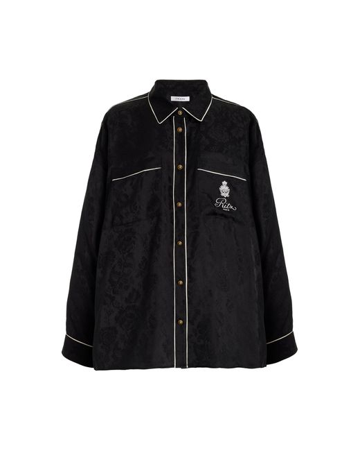 FRAME Black X Ritz Silk Pajama Shirt