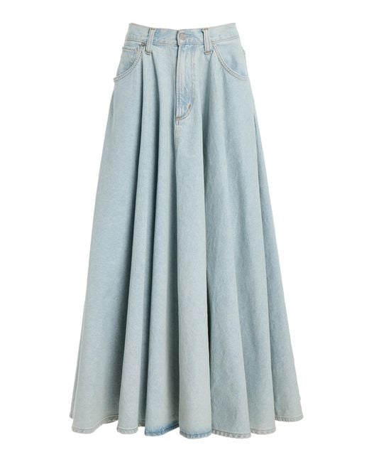 Agolde Blue Otto Denim Maxi Skirt