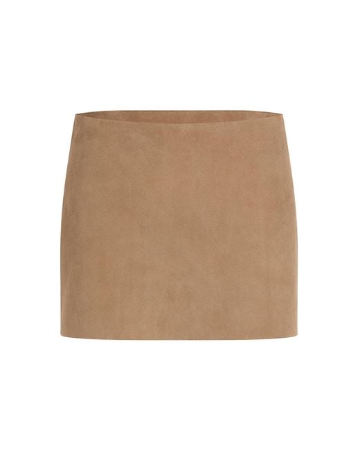 Khaite Natural Jett Suede Mini Skirt