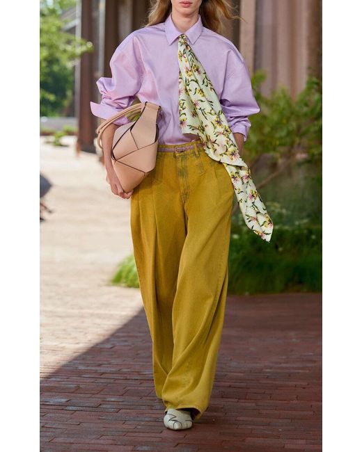Ulla Johnson Yellow The Motherwell Cotton Wide-Leg Jeans