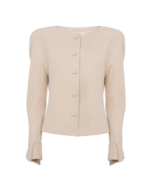 Chloé Natural Single-Breasted Wool Jacket