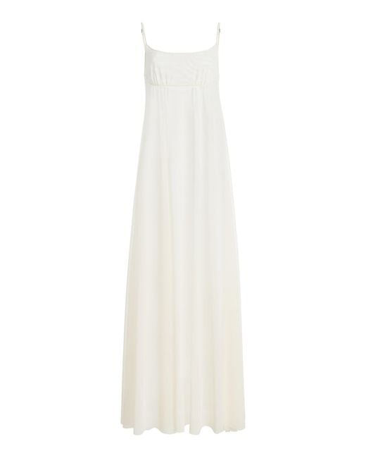 Bondeye White Ottie Mesh Maxi Dress