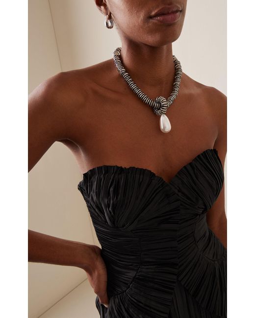 Julietta Black Exclusive Faux Pearl, Crystal And Resin Necklace