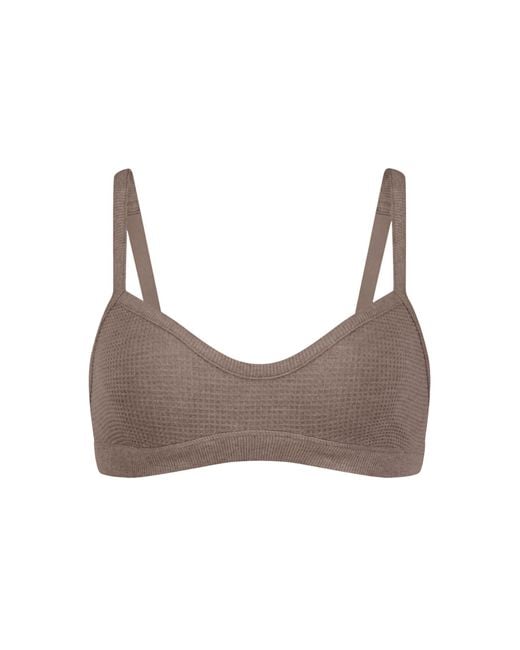 NEGATIVE Gray Waffle Knit Lounge Bralette