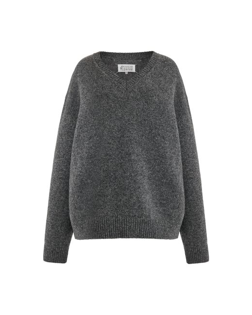 Maison Margiela Gray Knit Wool Sweater