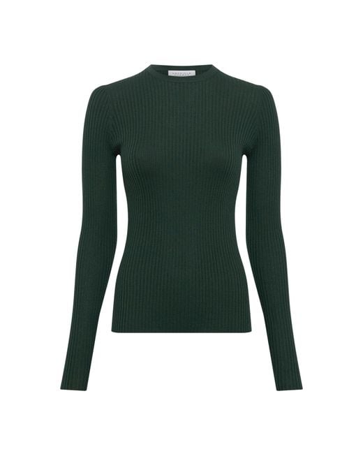 Gabriela Hearst Green Browning Silk-Cashmere Top