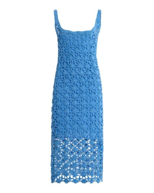 All That Remains Blue Exclusive Zinnia Cotton Midi Dress