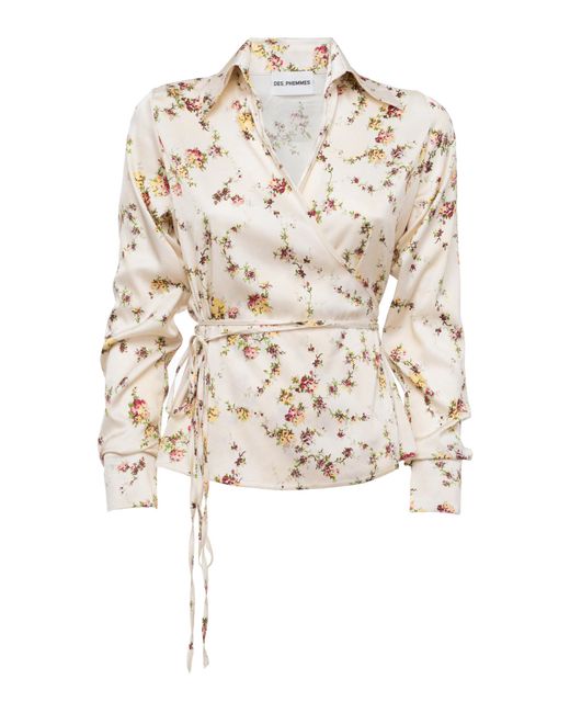 DES_PHEMMES Natural Wrap Twill Top