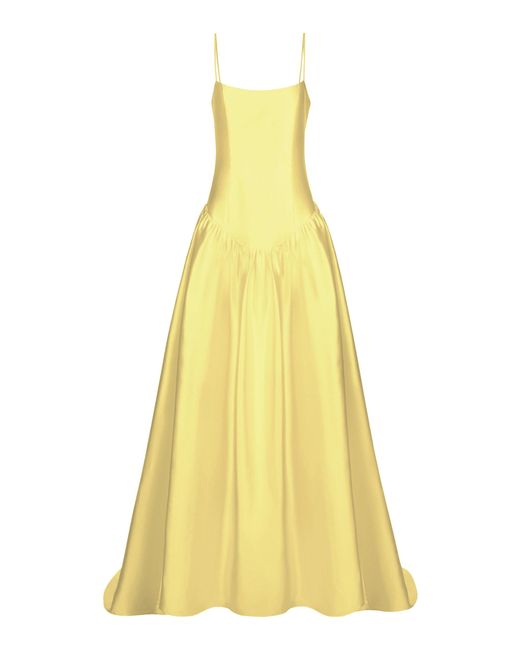 The Own Studio Yellow Exclusive Mikado Drop Waist Gown