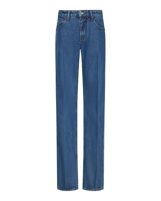 OSSOU Blue Maven High-Rise Straight-Leg Jeans