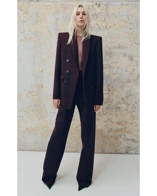 Alex Perry Purple Oversized Wool Suiting Blazer