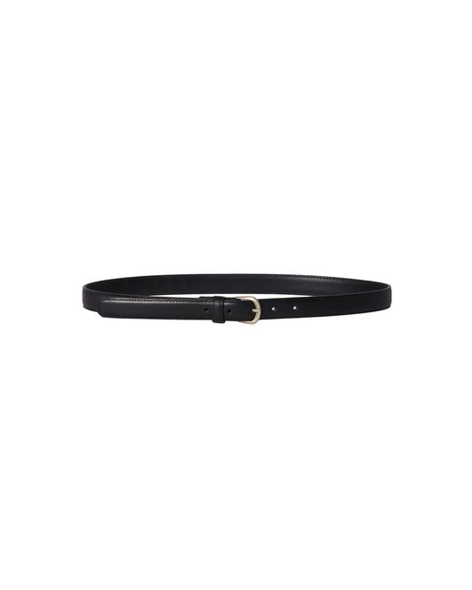 Janessa Leone Black Slim Leather Belt