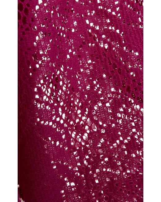 Zuhair Murad Pink Cotton-blend Lace Top