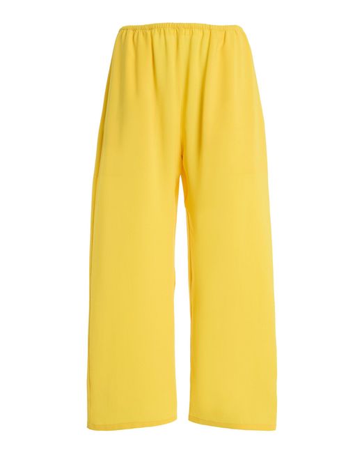 Leset Yellow Ari Crepe Crop Pants