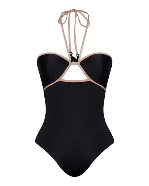 Johanna Ortiz Black Ashninka Cutout Back One-piece Swimsuit