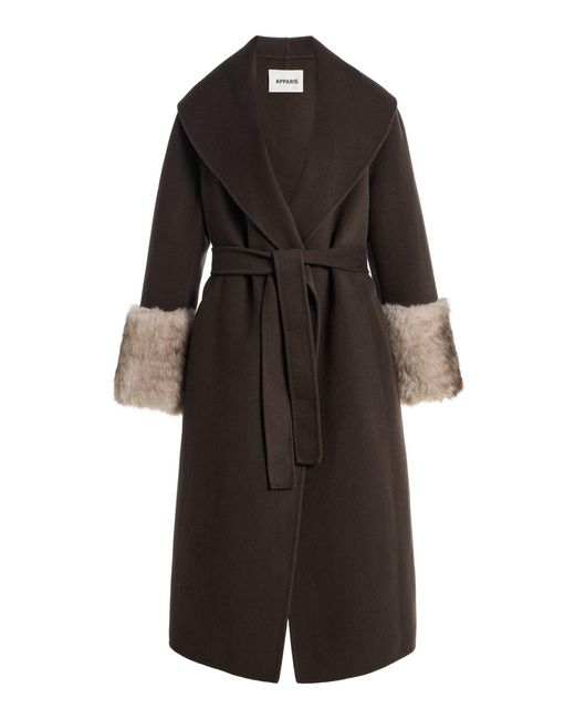 Apparis Black Jill Wool Coat