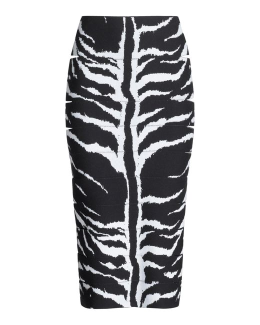 Alaïa Black Zebra-print Pencil Skirt