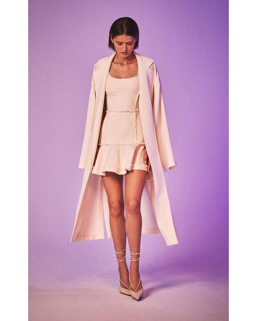 Alexis White Noely Cotton-blend Mini Dress