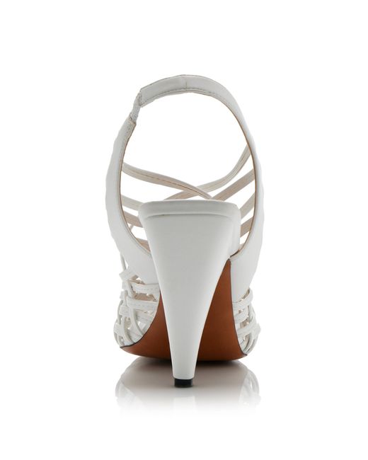 Stella McCartney White Spur Woven Vegan-Leather Pumps