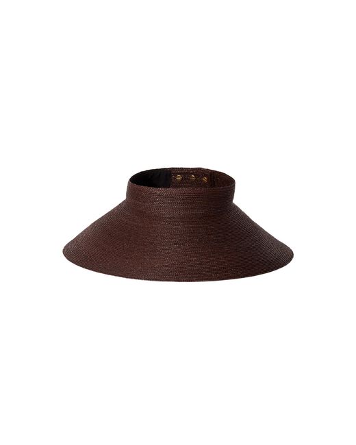 Janessa Leone Brown Birdie Raffia Visor