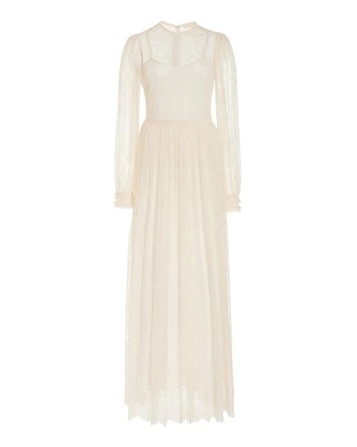 Ulla Johnson White Josephine French Chantilly Lace Midi Dress